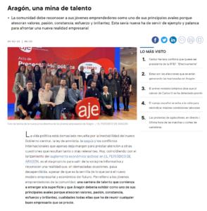 Nuestras socias son noticia: ASÍN, BORAO, GUEDEA, MONGE y LÓPEZ VALDÉS. Aragón, una mina de talento en El Periódico de Aragón.